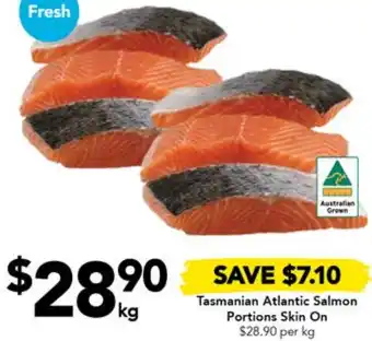 Drakes Tasmanian Atlantic Salmon Portions Skin On offer