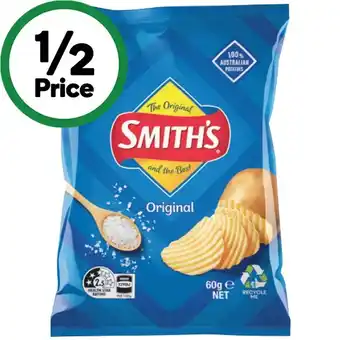 Woolworths Smiths Crinkle Cut Chips or Doritos Corn Chips 60g offer