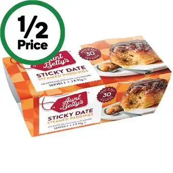 Woolworths Aunt Betty's Puddings 2 x 95g offer