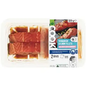 Woolworths Woolworths COOK Salmon Fillets with Miso & Maple Marinade 320g offer