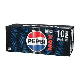 Woolworths Pepsi, Solo, Mountain Dew or Schweppes Lemonade Soft Drink Can Varieties 10 x 375ml offer