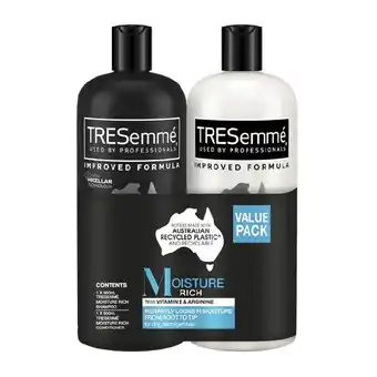 Woolworths TRESemme Moisture Rich Shampoo & Conditioner Twin Pack 2 x 750ml offer