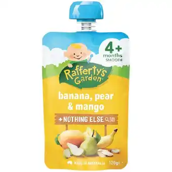 Woolworths Raffertys Garden Baby Food Pouch 120g offer