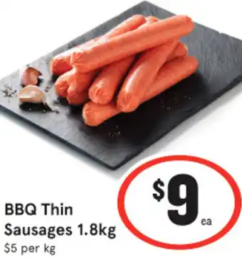 IGA BBQ Thin Sausages 1.8kg offer