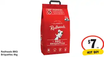 IGA Redheads BBQ Briquettes 4kg offer