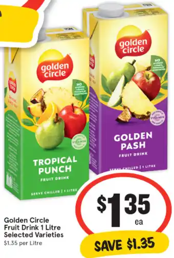 IGA Golden Circle Fruit Drink 1 Litre offer