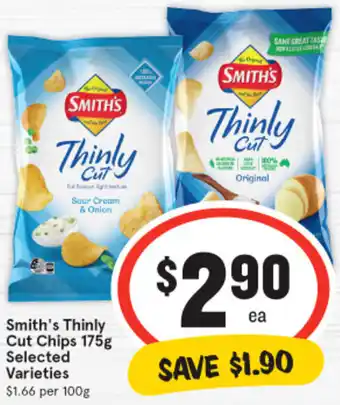IGA Smith's Thinly Cut Chips 175g offer