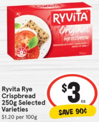 IGA Ryvita Rye Crispbread 250g offer