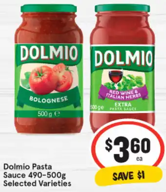 IGA Dolmio Pasta Sauce 490-500g offer