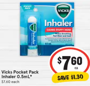 IGA Vicks Pocket Pack Inhaler 0.5mL offer