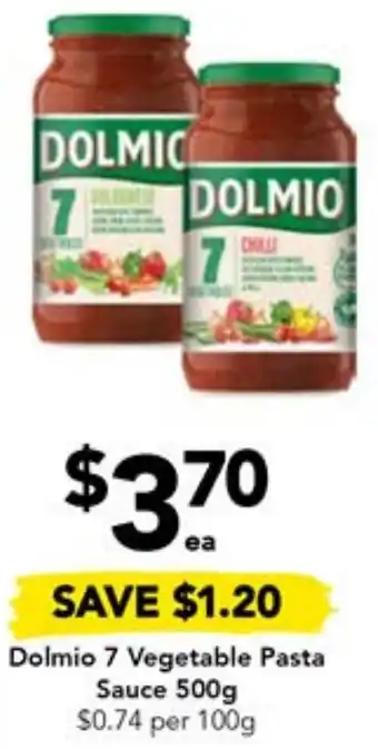 Drakes Dolmio 7 Vegetable Pasta Sauce 500g offer