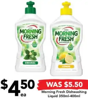 Drakes Morning Fresh Dishwashing Liquid 350ml-400ml offer