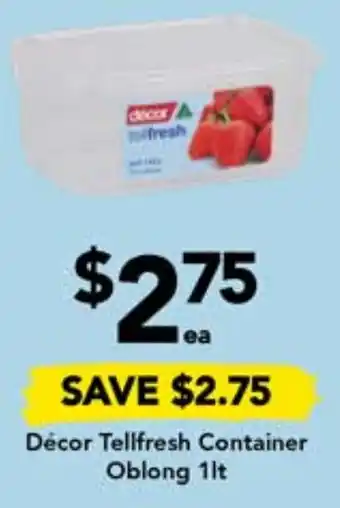 Drakes Décor Tellfresh Container Oblong 1lt offer