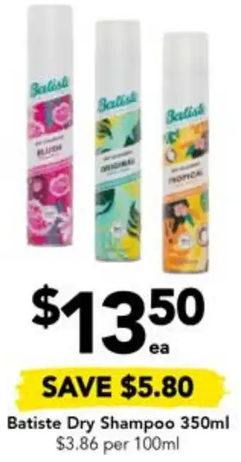 Drakes Batiste Dry Shampoo 350ml offer