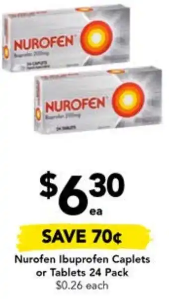 Drakes Nurofen Ibuprofen Caplets or Tablets 24 Pack offer