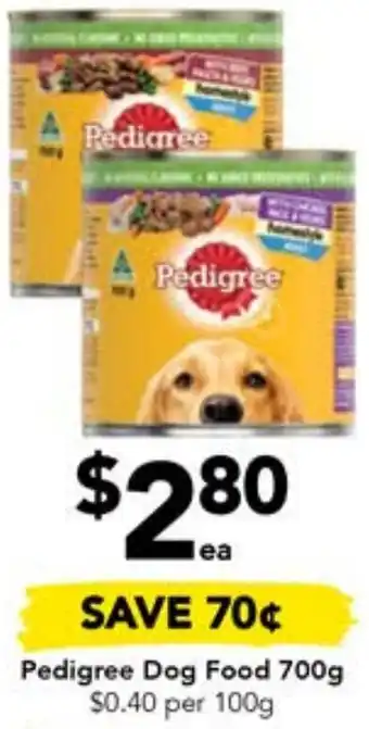 Drakes Pedigree Dog Food 700g offer