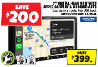 Autobarn 7" DIGITAL HEAD UNIT WITH APPLE CARPLAY & ANDROID AUTO offer