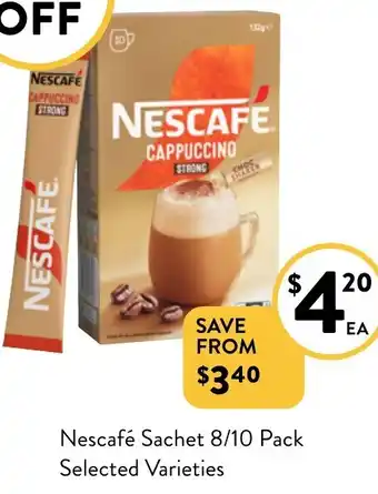 Foodworks Nescafé Sachet 8/10 Pack offer