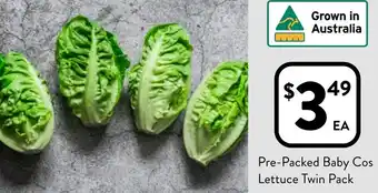 Foodworks Pre-Packed Baby Cos Lettuce Twin Pack offer