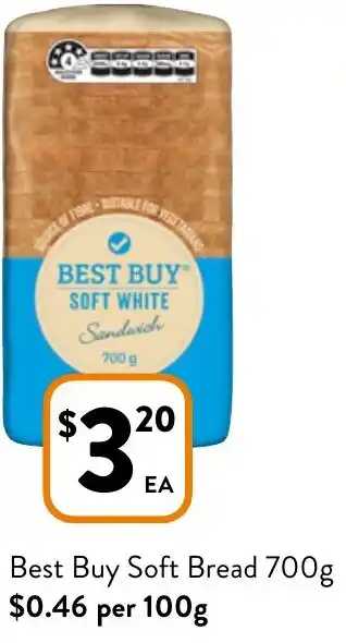 Foodworks Best Buy Soft Bread 700g offer