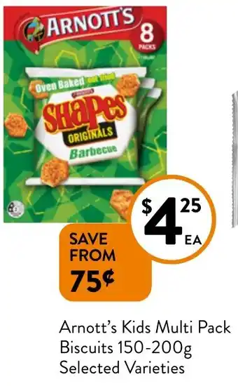 Foodworks Arnott's Kids Multi Pack Biscuits 150-200g offer