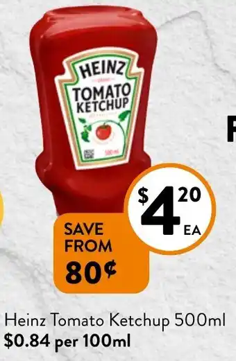 Foodworks Heinz Tomato Ketchup 500ml offer