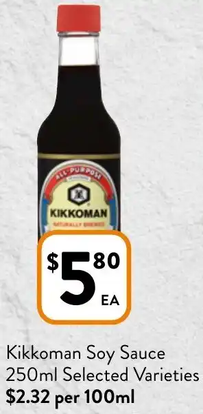 Foodworks Kikkoman Soy Sauce 250ml offer