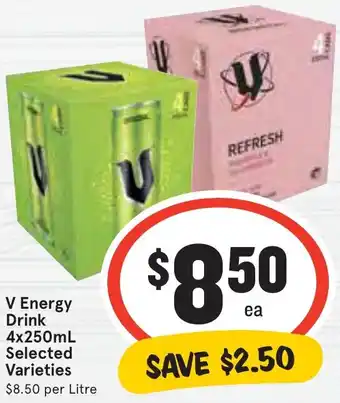 V Energy Drink 4x250mL
