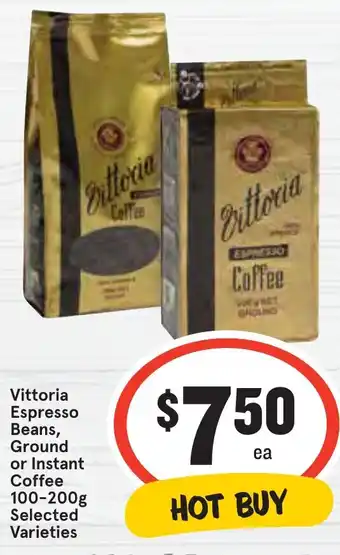 Ritchies Vittoria Espresso Beans, Ground or Instant Coffee 100-200g offer