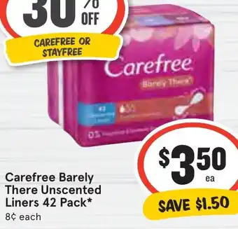 Ritchies Carefree Barely There Unscented Liners 42 Pack offer