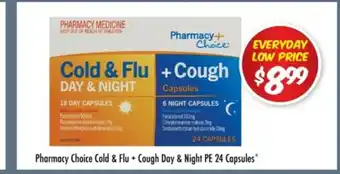 Pharmacy Choice Cold & Flu + Cough Day & Night PE 24 Capsules
