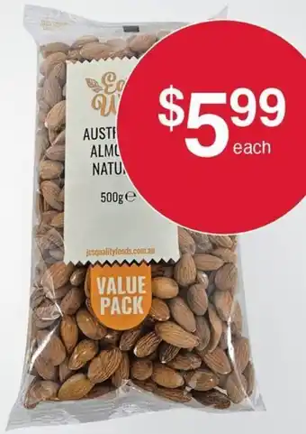 Australian Butchers Eatwell Australian Almonds 500gm offer