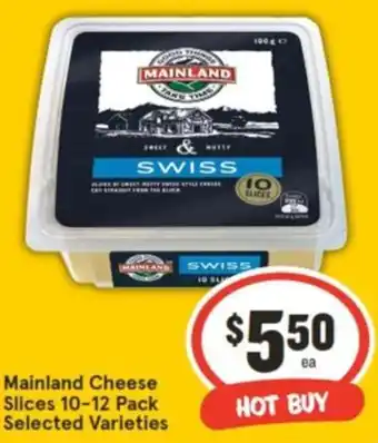 IGA Mainland Cheese Slices 10-12 Pack offer