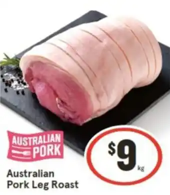 IGA Australian Pork Leg Roast per kg offer