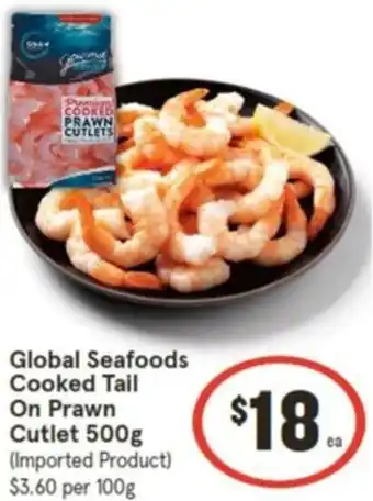 IGA Global Seafoods Cooked Tail On Prawn Cutlet 500g offer