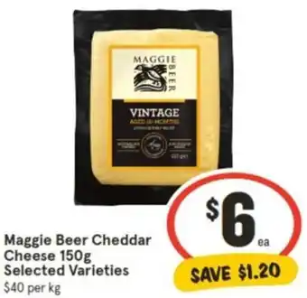 IGA Maggie Beer Cheddar Cheese 150g offer