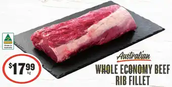 IGA Australian WHOLE ECONOMY BEEF RIB FILLET per kg offer