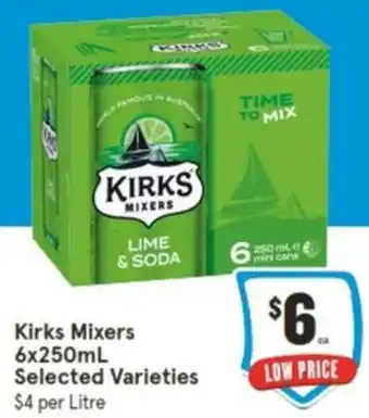 IGA Kirks Mixers 6x250mL offer