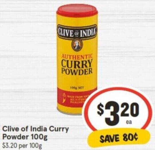 Clive of India Curry Powder 100g offer at IGA
