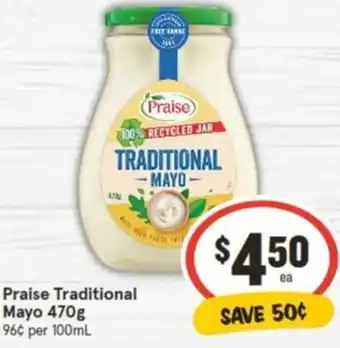 IGA Praise Traditional Mayo 470g offer