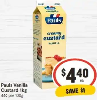 IGA Pauls Vanilla Custard 1kg offer