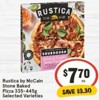 IGA Rustica by McCain Stone Baked Pizza 335-445g offer