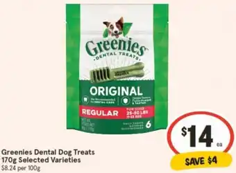 IGA Greenies Dental Dog Treats 170g offer