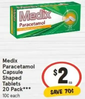 IGA Medix Paracetamol Capsule Shaped Tablets 120 Pack offer