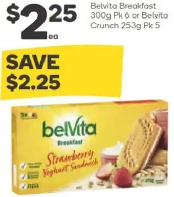Belvita Breakfast 25 300g Pk 6 or Belvita Crunch 253g Pk 5