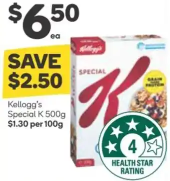 Woolworths Kellogg's Special K 500g offer