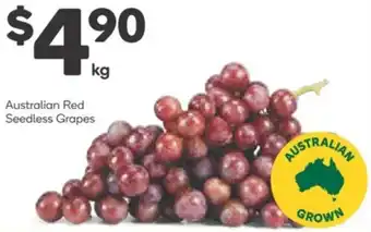 Woolworths Australian Red Seedless Grapes per kg offer