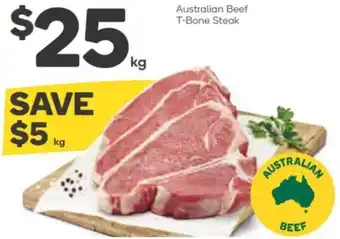 Woolworths Australian Beef T-Bone Steak per kg offer