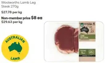 Woolworths Woolworths Lamb Leg Steak 270g offer