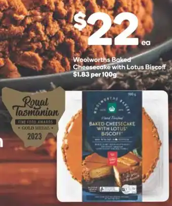 Woolworths Woolworths Baked Cheesecake with Lotus Biscoff offer